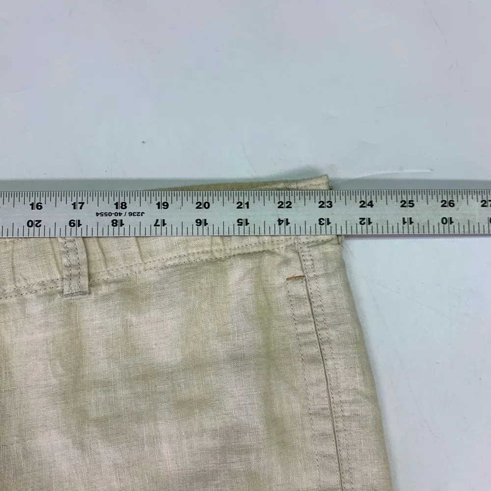 Tommy Bahama Mens‎ Linen Straight Leg Trousers Casual Beach Pants Tan Size 42